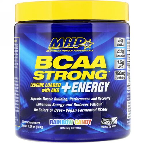 MHP, BCAA ストロング + エナジー、レインボー キャンディー、8.57 oz (243 g) (Discontinued Item)