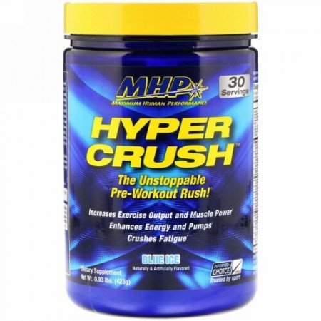 MHP, ハイパークラッシュ、プレワークアウト、ブルーアイス、0.93ポンド (423 g) (Discontinued Item)