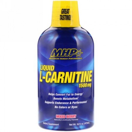 MHP, リキッド L-カルニチン、ミックスベリー、1,500 mg、16 fl oz (473 ml) (Discontinued Item)
