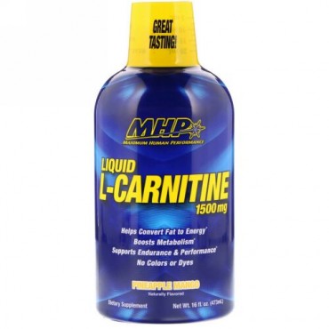 MHP, Liquid L-Carnitine, 1500 mg, Pineapple Mango, 16 fl oz (473 ml) (Discontinued Item)