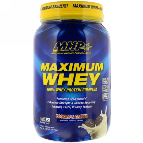 MHP, マキシマム ホエイ、クッキー＆クリーム、2.02 lbs (917.5 g) (Discontinued Item)