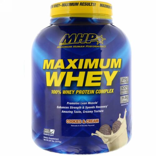 MHP, マキシマムホエイ、クッキー & クリーム、5.01ポンド (2275 g) (Discontinued Item)