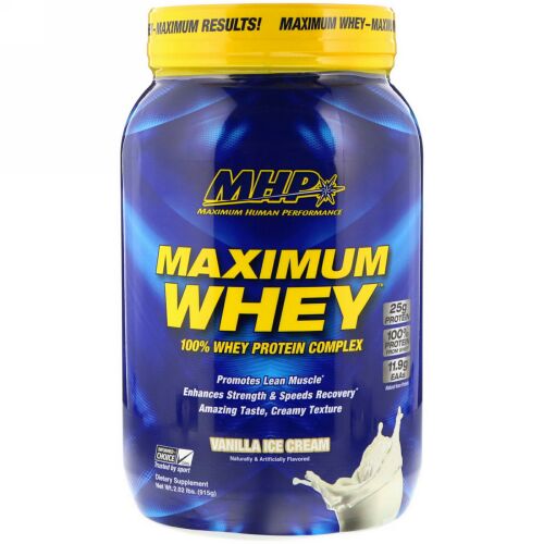 MHP, マキシマムホエイ、バニラアイスクリーム、2.02ポンド (915 g) (Discontinued Item)