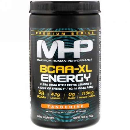 MHP, プレミアム シリーズ、BCAA-XL エナジー、タンジェリン、10.6 oz (300 g) (Discontinued Item)