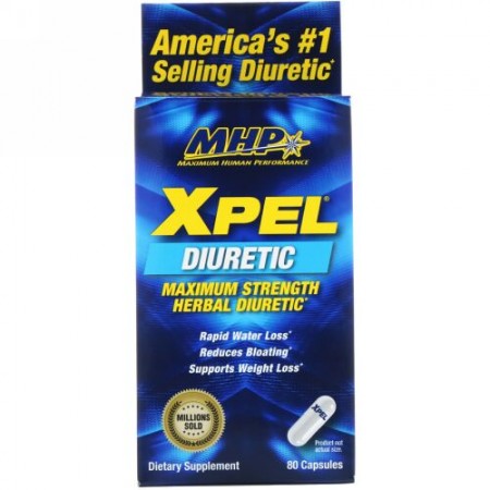 MHP, XPEL, Maximum Strength Herbal Diuretic, 80 Capsules (Discontinued Item)