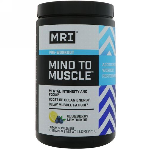 MRI, 心から筋肉プレワークアウト、ブルーベリーレモネード、13.23 oz (375 g) (Discontinued Item)