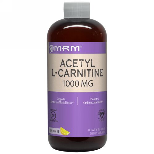 MRM, アセチル-L-カルニチン、レモネードフレーバー、1000 mg、16 fl oz (480 ml)