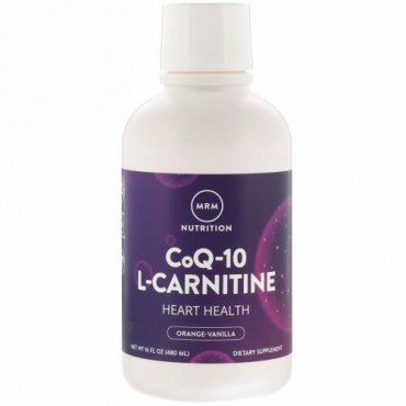MRM, 栄養素, CoQ-10 L-カルニチン, オレンジバニラ, 480 ml（16 fl oz）