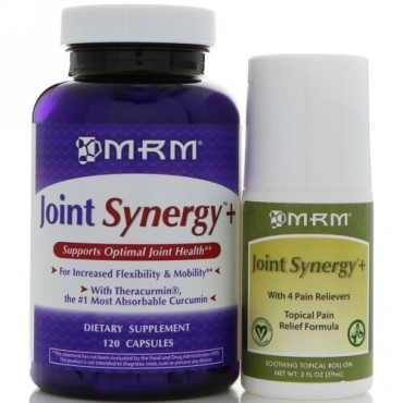 MRM, Joint Synergy + ロール・オン、バリューパック、 カプセル120錠、ロール・オン2 オンス (Discontinued Item)