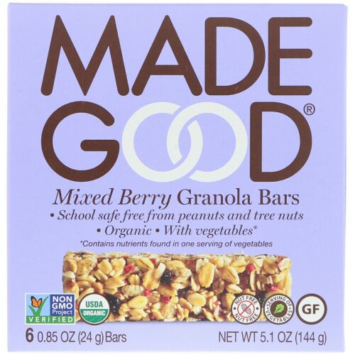 MadeGood, グラノーラバー、ミックスベリー、6本、各0.85 oz (24 g) (Discontinued Item)