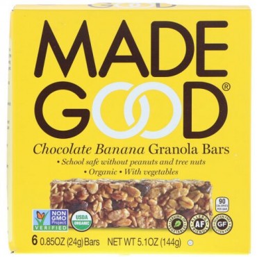 MadeGood, オーガニック、グラノーラバー、チョコレートバナナ、6本、1本24g（0.85 oz） (Discontinued Item)