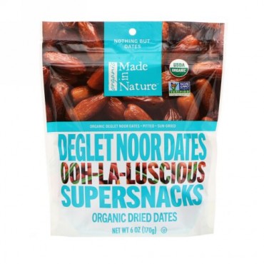 Made in Nature, オーガニックDeglet Noorデーツ, Ooh-La-Luscious Supernacks, 6 オンス (170 g) (Discontinued Item)