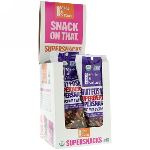 Made in Nature, オーガニックフルーツフュージョン、スーパーベリースーパースナック、10パック、各1オンス (28 g) (Discontinued Item)