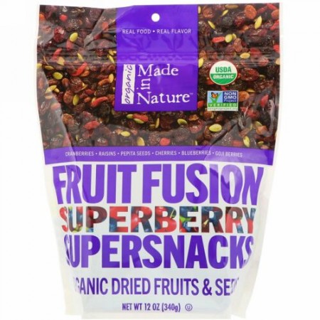Made in Nature, オーガニック、フルーツフュージョン、スーパーベリー・スーパースナック、12 oz (340 g)