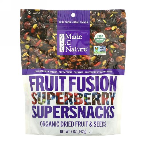 Made in Nature, オーガニックフルーツフュージョン・スーパーベリーブラスト・スーパースナック、5 oz (142 g)