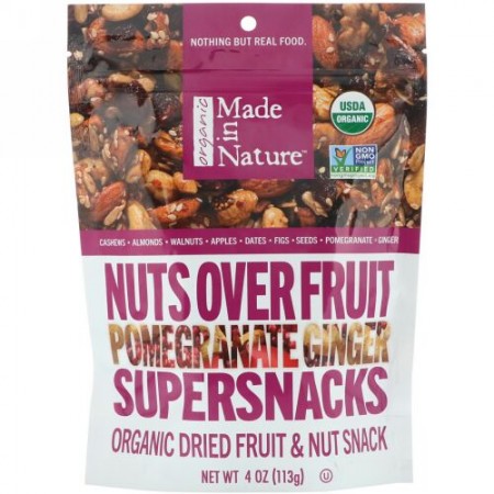 Made in Nature, Organic Nuts Over Fruit, Pomegranate Ginger Supersnacks, 4 oz (113 g)