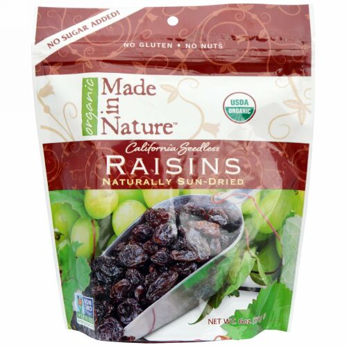 Made in Nature, オーガニックレーズン, 6オンス（170 g） (Discontinued Item)