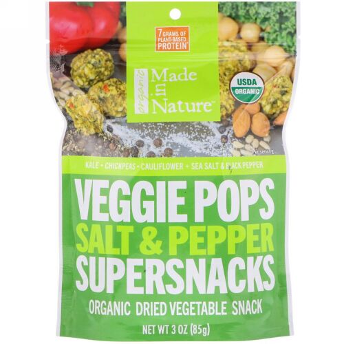 Made in Nature, オーガニックベジポップス、塩＆胡椒スーパースナック、3 oz (85 g) (Discontinued Item)