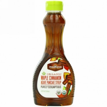 Madhava Natural Sweeteners, オーガニック メープルシナモン・アガベ・パンケーキシロップ, 11.75 液量オンス (347 ml) (Discontinued Item)