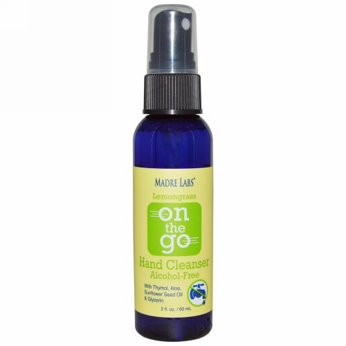 Madre Labs, レモングラス、携帯タイプ、ハンドクレンザー、アルコールフリー、2 fl. oz. (60 mL) (Discontinued Item)