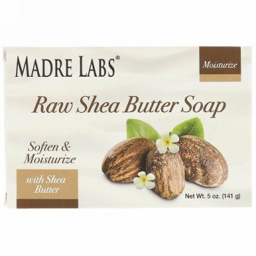 Madre Labs, 未加工シアバター・ソープバー、ビタミンE、ローズマリー、ミルラ＆フランキンセンス配合、5 oz (141 g) (Discontinued Item)