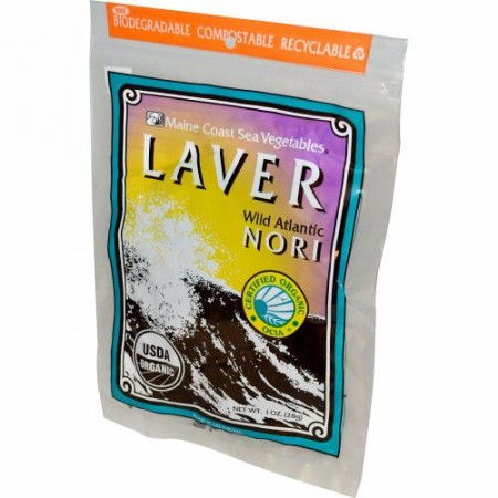 Maine Coast Sea Vegetables, オーガニック海藻、 大西洋産天然海苔、 1 oz (28 g)