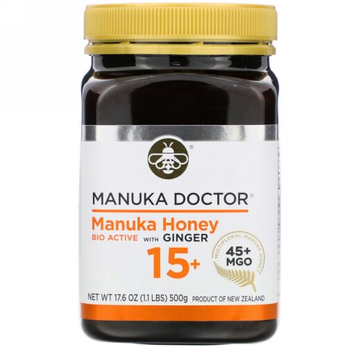 Manuka Doctor, マニカハニー マルチフローラルジンジャー、MGO45+、500g（1.1lbs）
