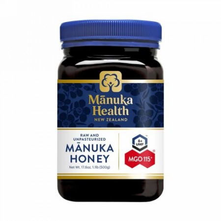 Manuka Health, マヌカハニー、MGO115+、500g（1.1ポンド）
