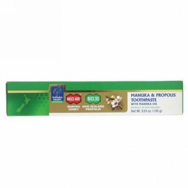 Manuka Health, マヌカオイル配合マヌカ＆プロポリス歯磨き粉、100g（3.53oz）