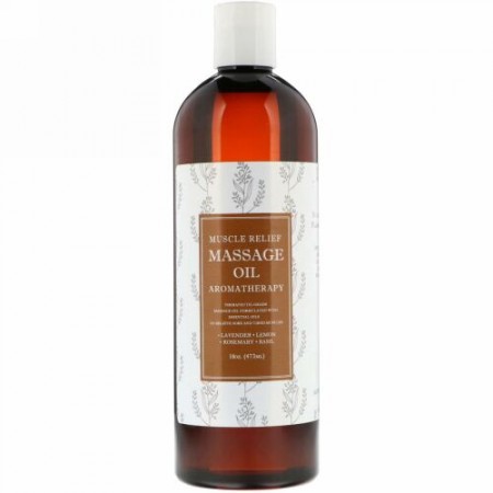 Maple Holistics, Muscle Relief Massage Oil, Aromatherapy, 16 oz (473 ml)