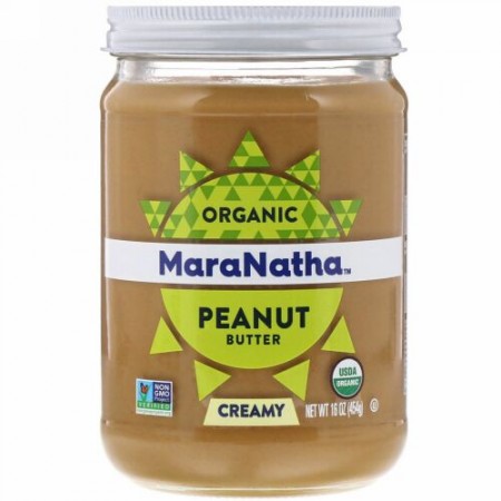 MaraNatha, オーガニックピーナッツバター、クリーミー、16 oz (454 g)