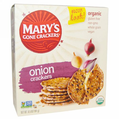 Mary's Gone Crackers, オーガニック, オニオンクラッカー, 6.5オンス（184 g） (Discontinued Item)