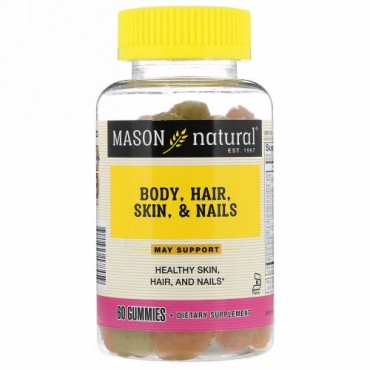 Mason Natural, ボディ、ヘアー、スキン & ネイル、グミ60個 (Discontinued Item)