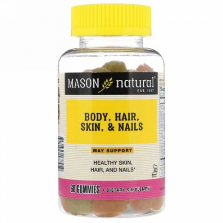 Mason Natural, ボディ、ヘアー、スキン & ネイル、グミ60個 (Discontinued Item)