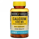 Mason Natural, Calcium Plus Vitamin D3, 600 mg, 100 Tablets