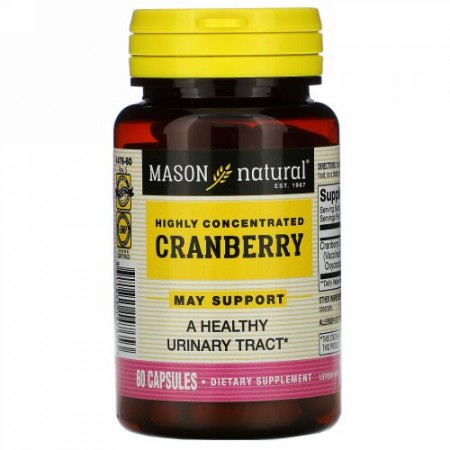 Mason Natural, クランベリー、高濃縮、60カプセル