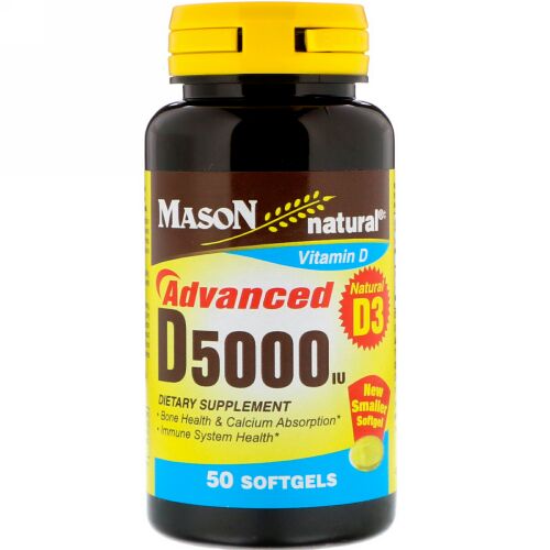 Mason Natural, D5000 IU、ソフトジェル50個 (Discontinued Item)