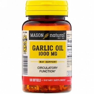 Mason Natural, ガーリックオイル、1000 mg、100ソフトジェル