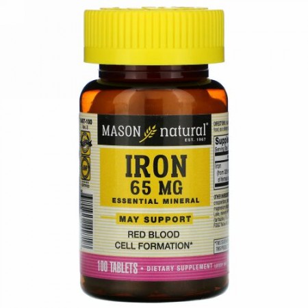 Mason Natural, Iron, 65 mg, 100 Tablets