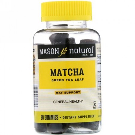 Mason Natural, Matcha Green Tea Leaf, 60 Gummies (Discontinued Item)