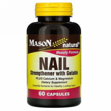 Mason Natural, ゼラチン入ネイル強化剤、60カプセル