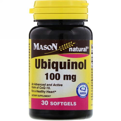 Mason Natural, ユビキノール、100mg、ソフトカプセル30錠 (Discontinued Item)