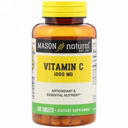 Mason Natural, ビタミンC、1,000mg、100粒