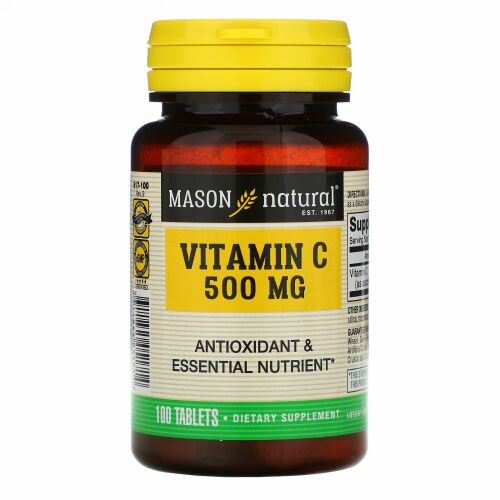 Mason Natural, ビタミンC、500mg、100粒