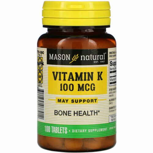 Mason Natural, ビタミンK、100mcg、100錠