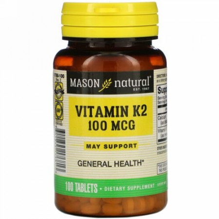 Mason Natural, ビタミンK2、100 mcg、100錠