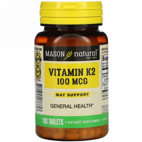 Mason Natural, ビタミンK2、100 mcg、100錠