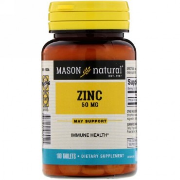 Mason Natural, 亜鉛、50 mg、100錠