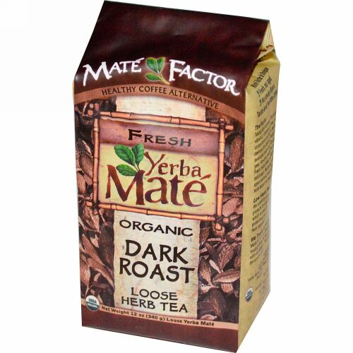 Mate Factor, オーガニック・イェルバ・メイト, ダークロースト, 箱入りハーブティー, 12 オンス (340 g) (Discontinued Item)