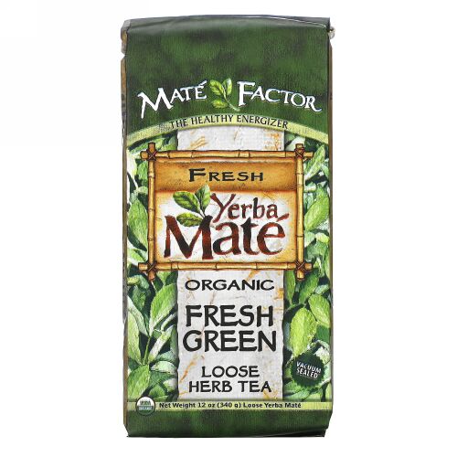 Mate Factor, オーガニックイェルバマテ茶、 フレッシュグリーン、 ハーブティーリーフ、 12 オンス (340 g)